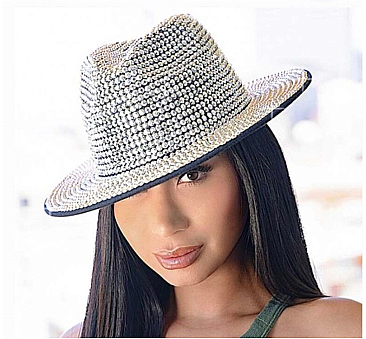 Rhinestone Fedora Hat for Women -  Jazz Party Style