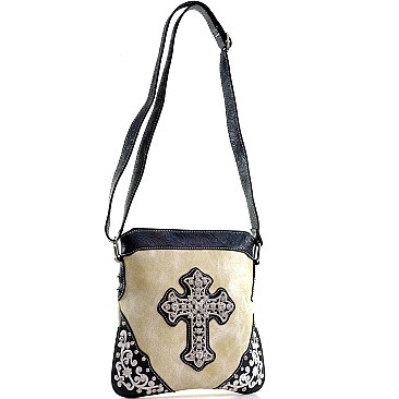 Rhinestone Cross Messenger Bag