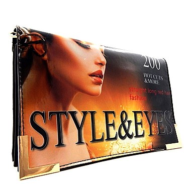 Magazine Pattern Triple Compartment 1n Fashion Design Clutch