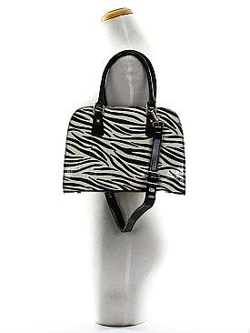 Zebra Frame Metal Satchel Shoulder Bag