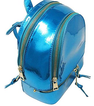 STYLISH 2IN1 CHIC GLOSSY FASHION BACKPACK WITH MATCHING WALLET JYMH-1082-W