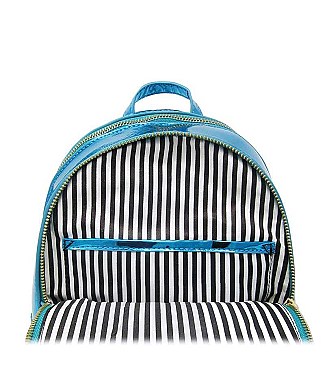 STYLISH 2IN1 CHIC GLOSSY FASHION BACKPACK WITH MATCHING WALLET JYMH-1082-W