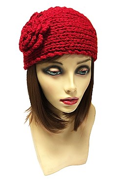 PACK OF 12 COMFY ASSORTED COLOR FLOWER KNITTED HEAD WRAP