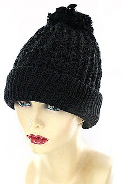 Pack of 12 (pieces) Assorted Fashionable Pom Pom Knit Beanies FM-MHA2512