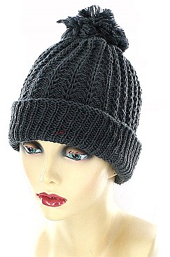 Pack of 12 (pieces) Assorted Fashionable Pom Pom Knit Beanies FM-MHA2512