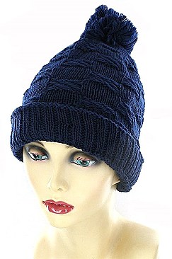 Pack of 12 (pieces) Assorted Fashionable Pom Pom Knit Beanies FM-MHA2514