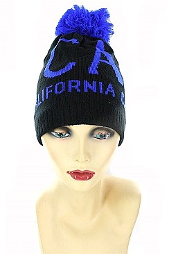 Pack of 12 (pieces) Assorted CALIFORNIA Pom Pom Beanies FM-MHA2520