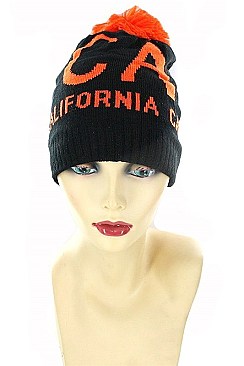 Pack of 12 (pieces) Assorted CALIFORNIA Pom Pom Beanies FM-MHA2520