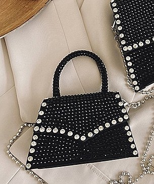 MINI RHINESTONE CROSS BODY SATCHEL