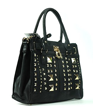 Gold Studded Padlock Tote