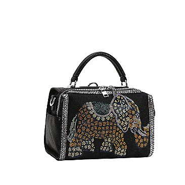 Rhinestone "ELEPHANT" Satchel / Cross-Body Bag
