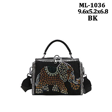 Rhinestone "ELEPHANT" Satchel / Cross-Body Bag