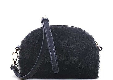 MODERN PLAIN FURRY SOFT CHIC CROSSBODY BAG