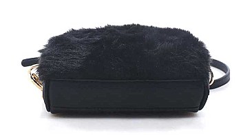 MODERN PLAIN FURRY SOFT CHIC CROSSBODY BAG