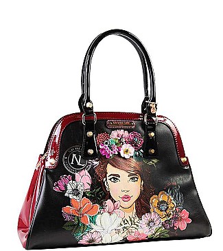 FASHIONABLE NICOLE LEE FLORAL LADY DESIGNER HANDBAG JYMLN-14027