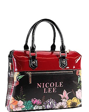 FASHIONABLE NICOLE LEE FLORAL LADY DESIGNER BOSTON BAG JYMLN-14024