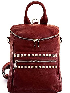 STYLISH CHIC STUDDED CONVERTIBLE BACKPACK