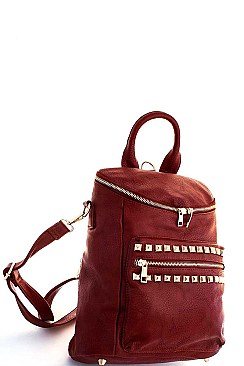 STYLISH CHIC STUDDED CONVERTIBLE BACKPACK