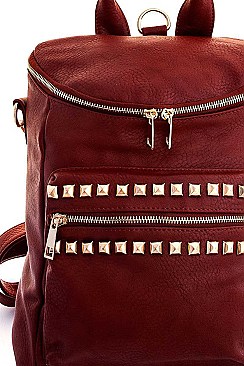 STYLISH CHIC STUDDED CONVERTIBLE BACKPACK