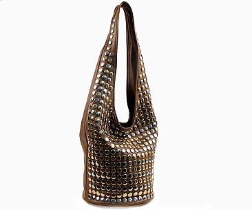 Gold and Silver Studded Hobo