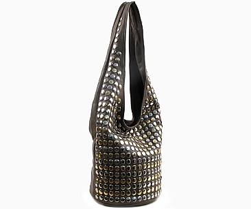 Gold and Silver Studded Hobo