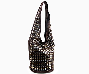 Gold and Silver Studded Hobo