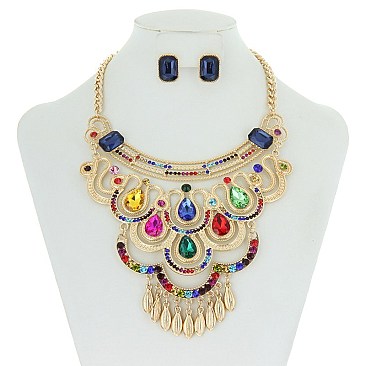 Trendy Multi Tier Fashion Necklace Set SLMNE1707