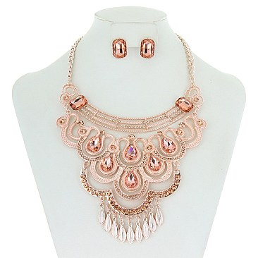 Trendy Multi Tier Fashion Necklace Set SLMNE1707