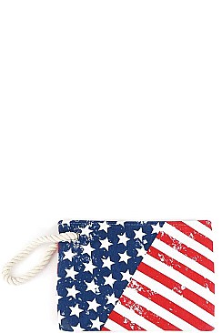 AMERICAN FLAG PRINT ECCO CLUTCH BAG