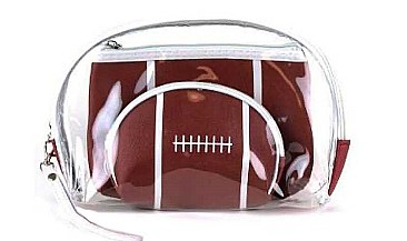 3IN1 RUGBY FOOTBALL THEME CLEAR POUCHES