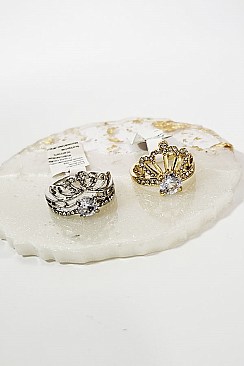 PACK OF (12 PIECES) Crystal Crown Ring