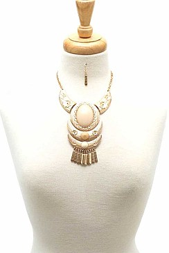 STYLISH BULL HEAD INSPIRED DESIGNER FASHION NECKLACE AND EARRING SET JYMS-4418