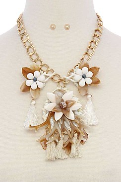 TASSEL SHORT STATEMENT NECKLACE JYMS-8292
