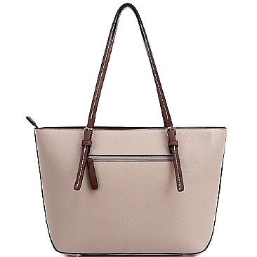 Fashionable Two-Tone Classic Shopper Tote Wallet SET MH-MS1266
