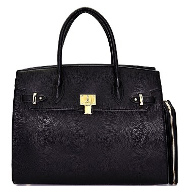 Padlock Accent Structured Large Tote Wallet SET