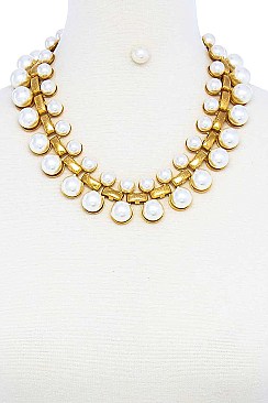 CHUNKY MULTI PEARL NECKLACE SET