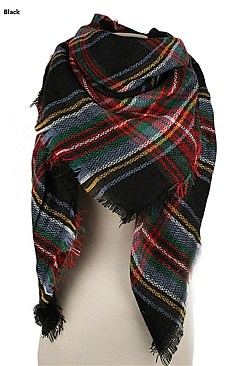 MULTI TONE PLAID X-LARGE BLANKET SCARVES FM-MSF16000