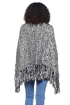 Pack of 4 (pieces) Fashion Knitted Fringe Poncho FM-MSF2479