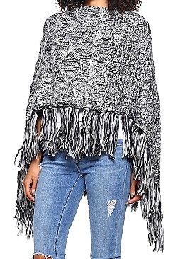 Pack of 4 (pieces) Fashion Knitted Fringe Poncho FM-MSF2479