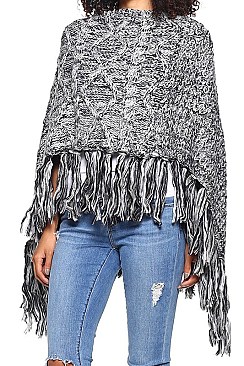 Pack of 4 (pieces) Fashion Knitted Fringe Poncho FM-MSF2479
