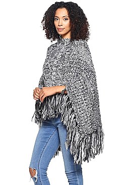 Pack of 4 (pieces) Fashion Knitted Fringe Poncho FM-MSF2479
