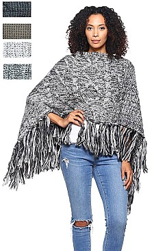 Pack of 4 (pieces) Fashion Knitted Fringe Poncho FM-MSF2479