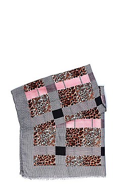 Animal Printed Pleats Scarf