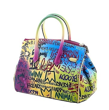 MULTI COLOR GRAFFITI TOTE BAG