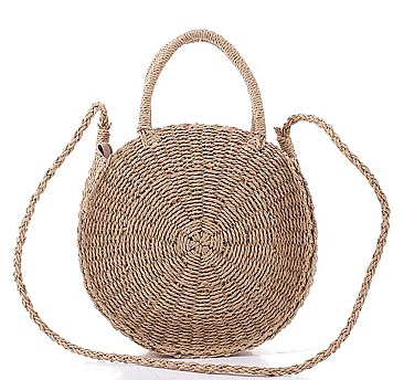 ROUNDED FASHION STRAW TOTE BAG
