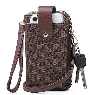 Monogram Crossbody Cell Phone Purse Wristlet