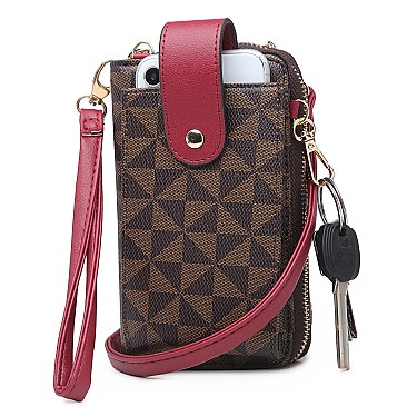 Monogram Crossbody Cell Phone Purse Wristlet