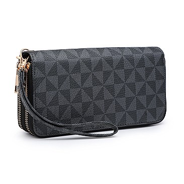 Zip Around Monogram Wallet Wristlet