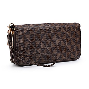 Zip Around Monogram Wallet Wristlet