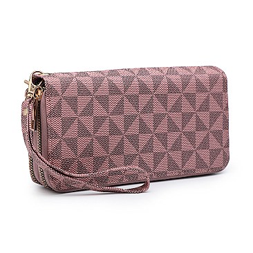 Zip Around Monogram Wallet Wristlet